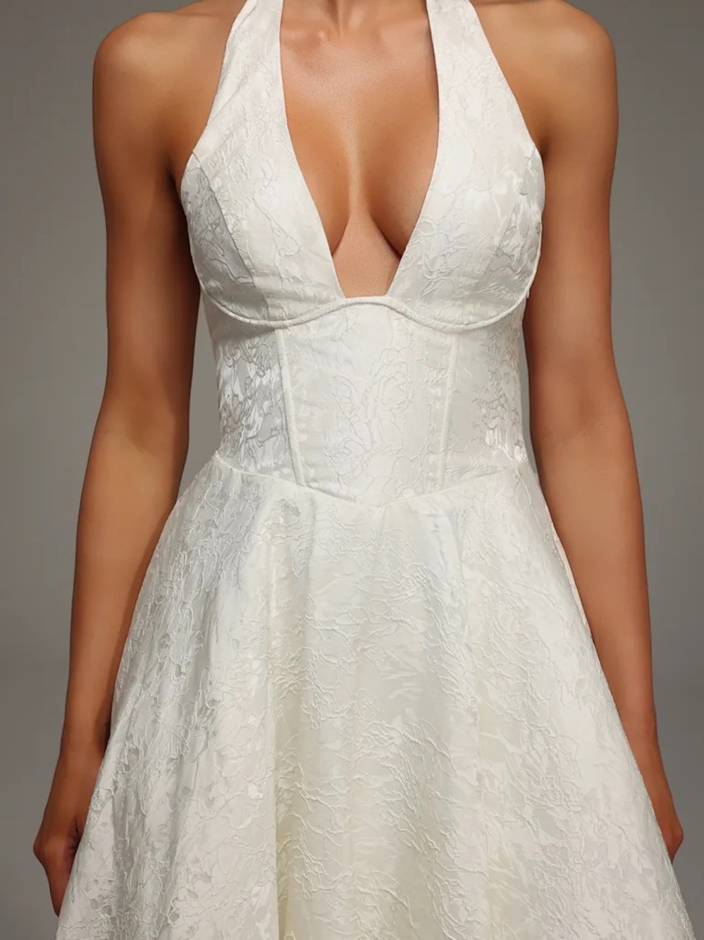 Ivory Halter A-Line   Gown